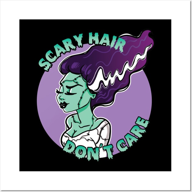 Scary Hair, Don't Care Wall Art by gwenillustrates